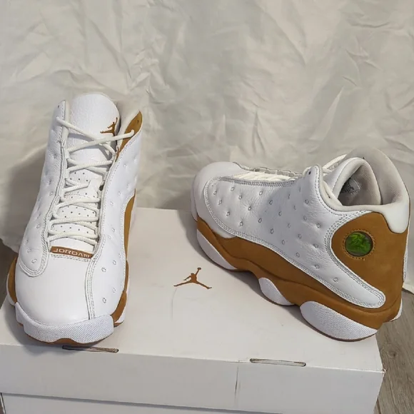 White and Tan High-Top Sneakers - Picture 2 of 3